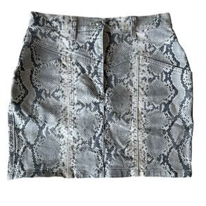 Wilfred Gray Snake Print Denim Skirt - Womens Size 4 - Fairy Grunge 90s  Y2K